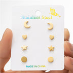 Stainless Steel Stud Earrings Set