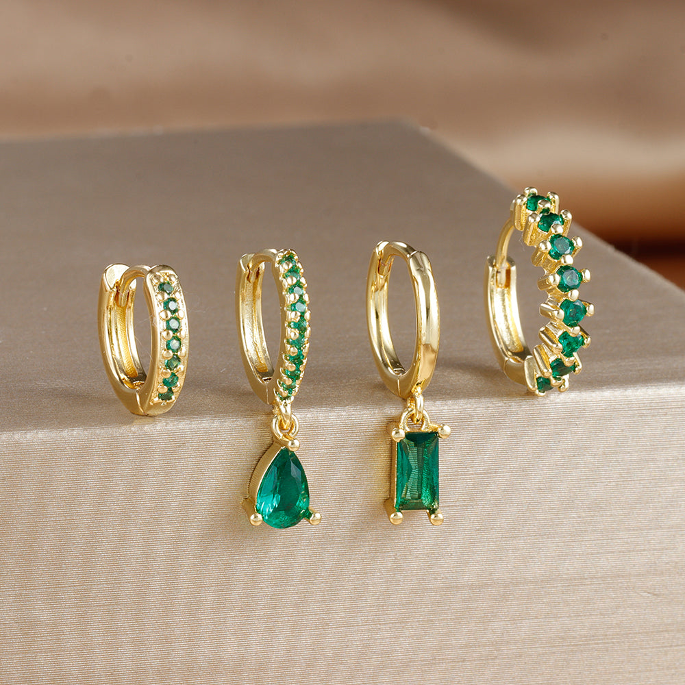 Stainless Steel Hoop Earrings Set