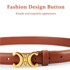 Leather Belt with Gold Buckle