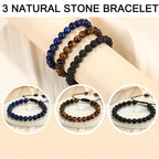 Tiger Eye and Lava Stone Beaded Bracelet