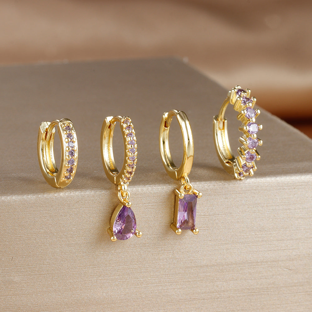 Stainless Steel Hoop Earrings Set