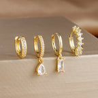 Stainless Steel Hoop Earrings Set