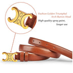 Leather Belt with Gold Buckle