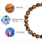 Tiger Eye and Lava Stone Beaded Bracelet