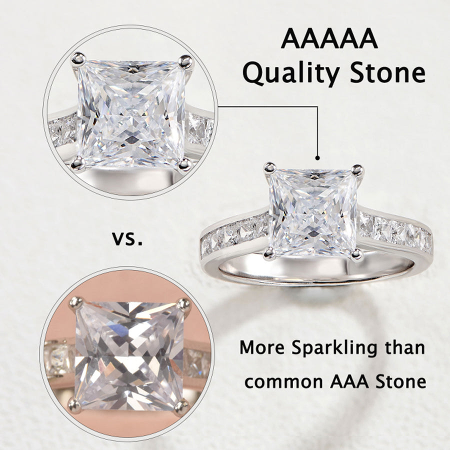 Sterling Silver Zircon Ring Set