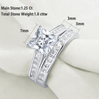 Sterling Silver Zircon Ring Set