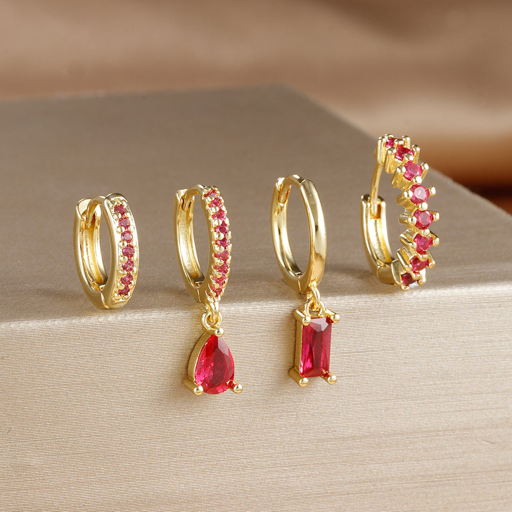 Stainless Steel Hoop Earrings Set