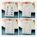 Stainless Steel Stud Earrings Set
