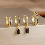 Stainless Steel Hoop Earrings Set