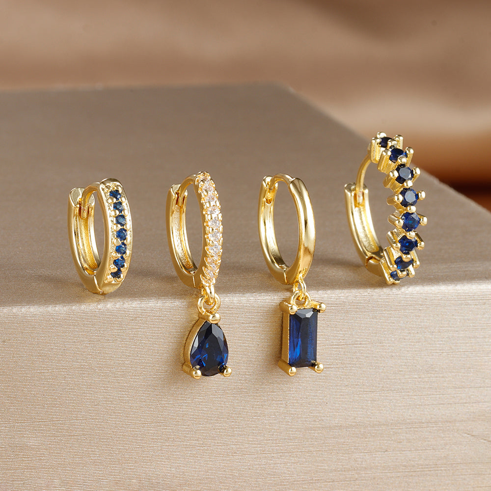 Stainless Steel Hoop Earrings Set